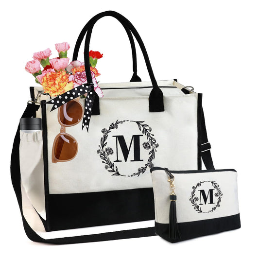 HOTIMO® Personalized Tote Bags for Women Initial Monogrammed Embroidered