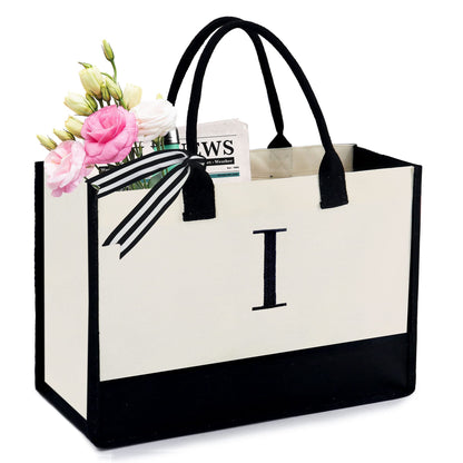 HOTIMO® Initial Canvas Tote Bags Personalized Embroidery