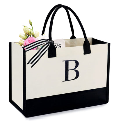 HOTIMO® Initial Canvas Tote Bags Personalized Embroidery