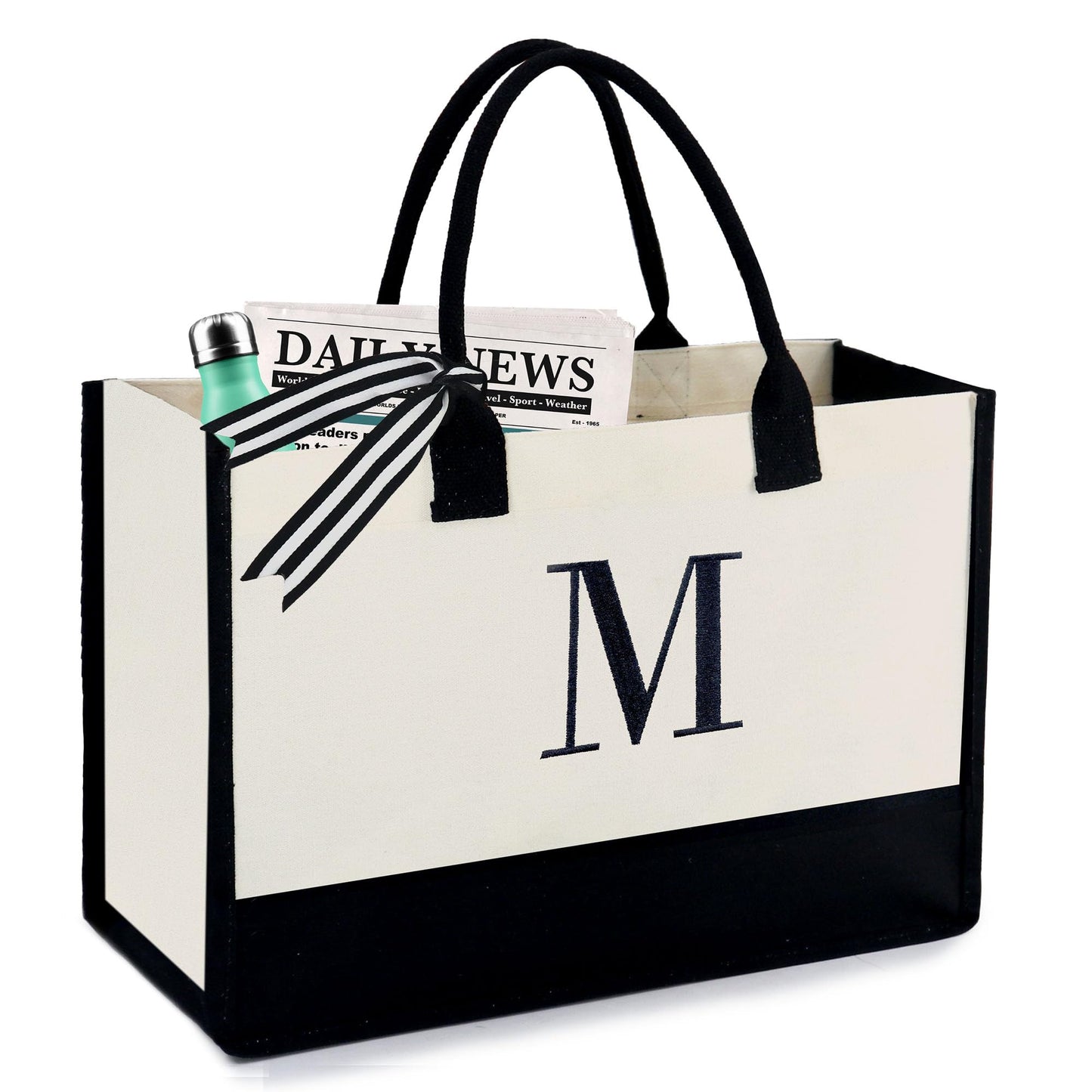 HOTIMO® Initial Canvas Tote Bags Personalized Embroidery