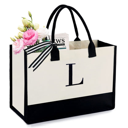 HOTIMO® Initial Canvas Tote Bags Personalized Embroidery