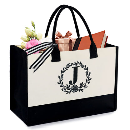 HOTIMO® Monogram Initial Canvas Bag Embroidery Personalized