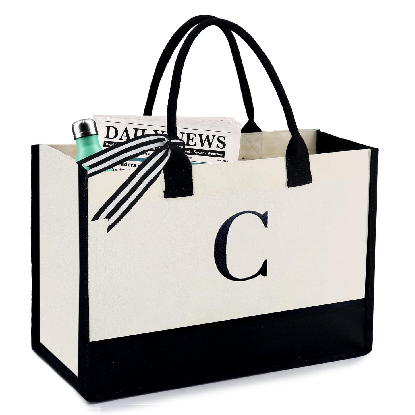 HOTIMO® Initial Canvas Tote Bags Personalized Embroidery