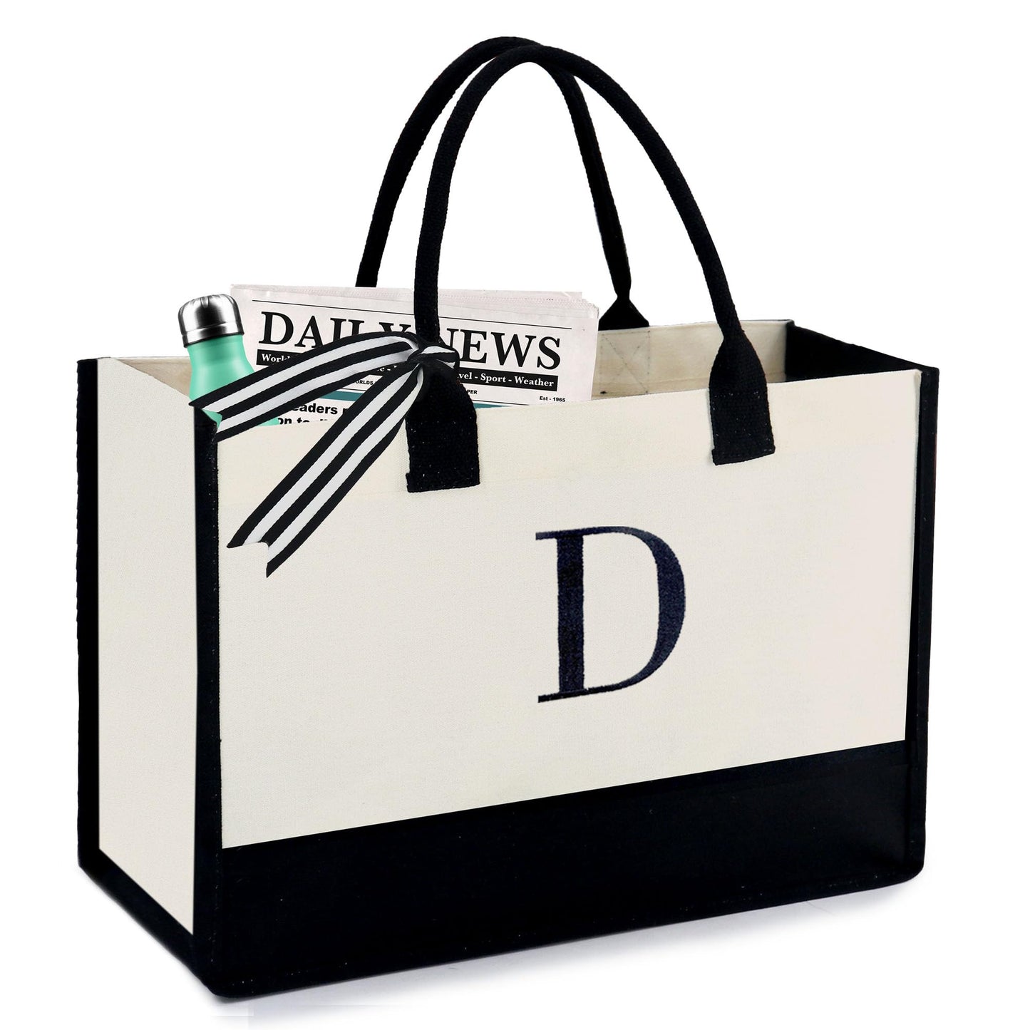 HOTIMO® Initial Canvas Tote Bags Personalized Embroidery