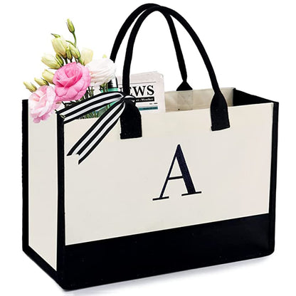 HOTIMO® Initial Canvas Tote Bags Personalized Embroidery