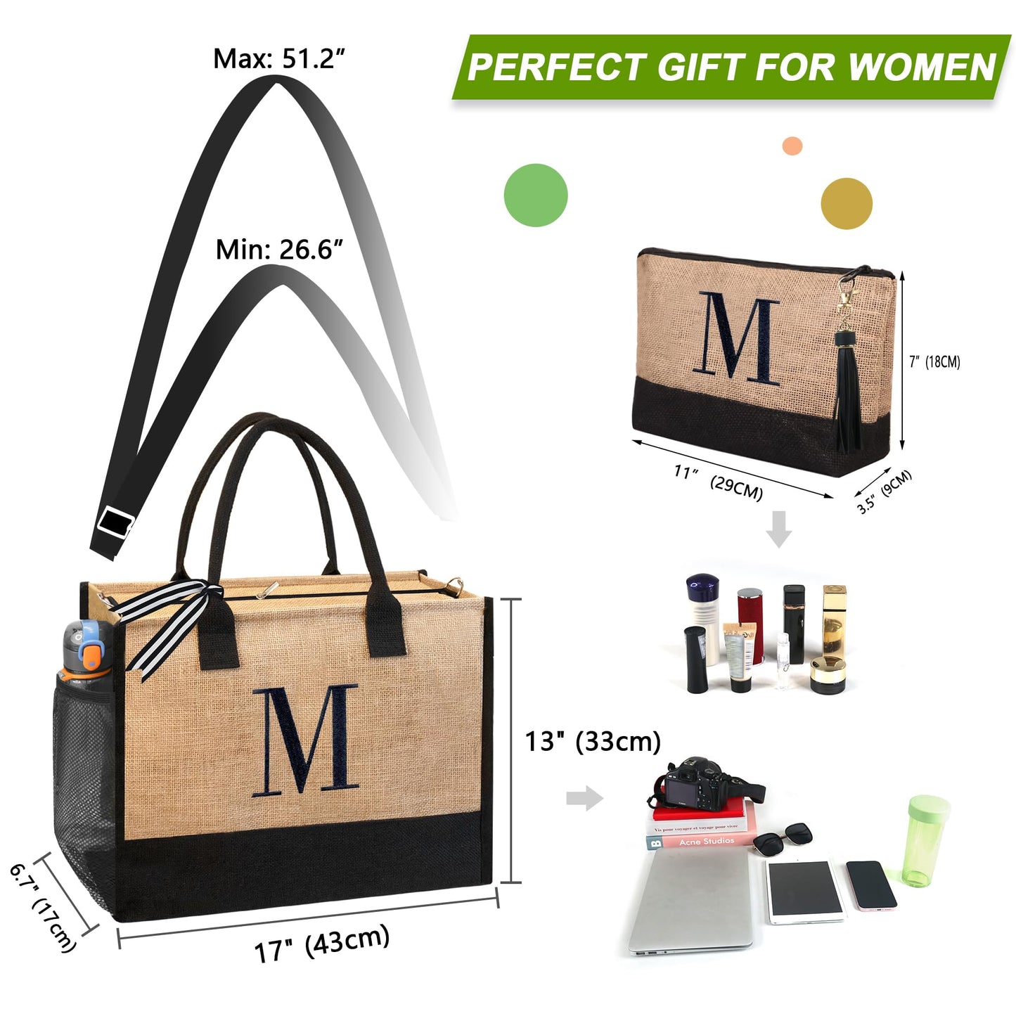 HOTIMO® Personalized Jute Tote Bag