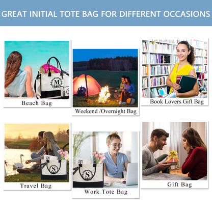 HOTIMO® Initial Tote Bag Personalized Bags