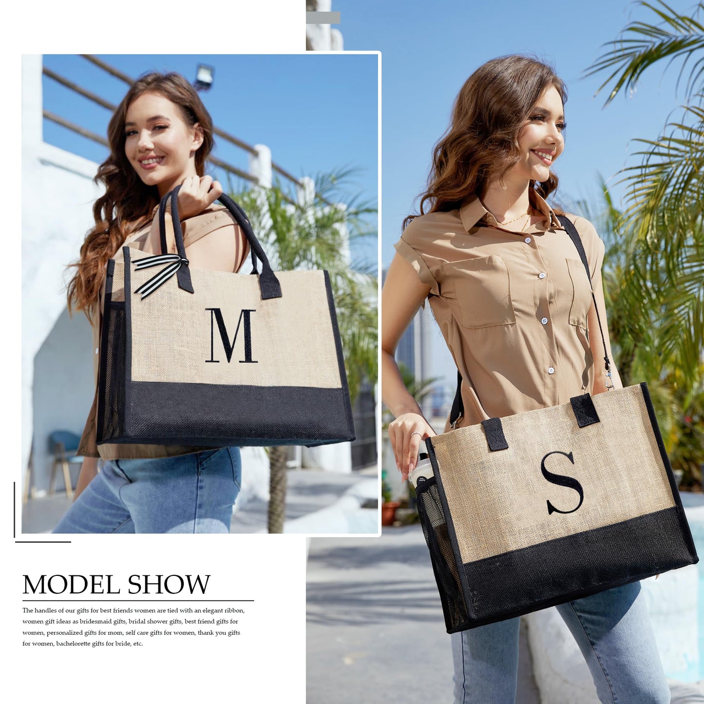 HOTIMO® Personalized Jute Tote Bag